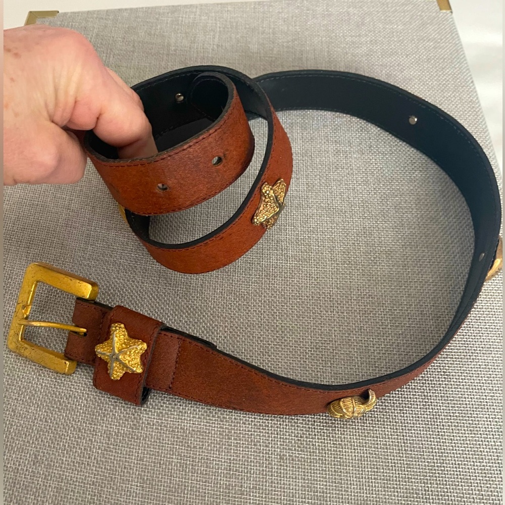 Dark leather belt, 38”